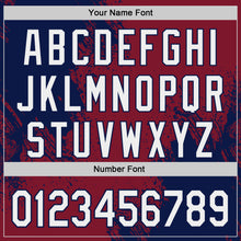 Load image into Gallery viewer, Custom Crimson White-Navy Abstract Brush Stroke Authentic Baseball Jersey