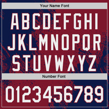 Загрузить изображение в средство просмотра галереи, Custom Crimson White-Navy Abstract Brush Stroke Authentic Baseball Jersey