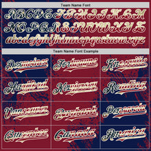 Laden Sie das Bild in den Galerie-Viewer, Custom Crimson Vintage USA Flag Navy-Cream Abstract Brush Stroke Authentic Baseball Jersey