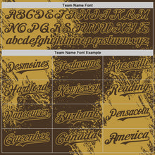 Laden Sie das Bild in den Galerie-Viewer, Custom Brown-Old Gold Abstract Brush Stroke Authentic Baseball Jersey