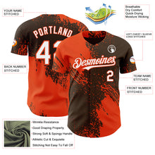 Load image into Gallery viewer, Custom Brown White-Orange Abstract Brush Stroke Authentic Baseball Jersey