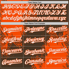 Load image into Gallery viewer, Custom Brown White-Orange Abstract Brush Stroke Authentic Baseball Jersey