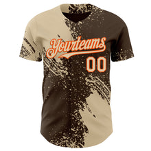 Загрузить изображение в средство просмотра галереи, Custom Brown City Cream-Orange Abstract Brush Stroke Authentic Baseball Jersey