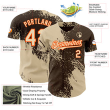 Загрузить изображение в средство просмотра галереи, Custom Brown City Cream-Orange Abstract Brush Stroke Authentic Baseball Jersey
