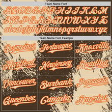 Загрузить изображение в средство просмотра галереи, Custom Brown City Cream-Orange Abstract Brush Stroke Authentic Baseball Jersey