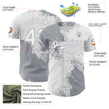 Load image into Gallery viewer, Custom White-Gray Abstract Brush Stroke Authentic Baseball Jersey