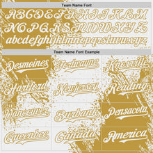 Load image into Gallery viewer, Custom White-Old Gold Abstract Brush Stroke Authentic Baseball Jersey