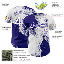 Load image into Gallery viewer, Custom White-Dark Purple Abstract Brush Stroke Authentic Baseball Jersey
