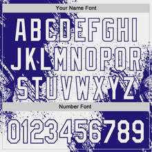 Load image into Gallery viewer, Custom White-Dark Purple Abstract Brush Stroke Authentic Baseball Jersey