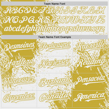 Load image into Gallery viewer, Custom White-Old Gold Abstract Brush Stroke Authentic Baseball Jersey