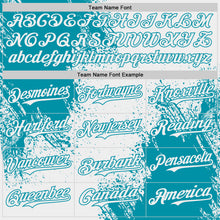Load image into Gallery viewer, Custom White-Teal Abstract Brush Stroke Authentic Baseball Jersey
