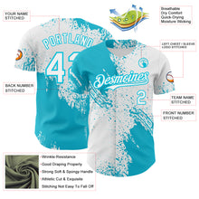 Load image into Gallery viewer, Custom White-Lakes Blue Abstract Brush Stroke Authentic Baseball Jersey