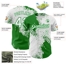 Load image into Gallery viewer, Custom White-Grass Green Abstract Brush Stroke Authentic Baseball Jersey