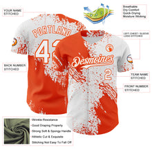 Load image into Gallery viewer, Custom White-Orange Abstract Brush Stroke Authentic Baseball Jersey