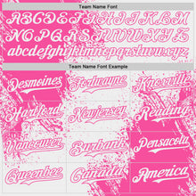 Load image into Gallery viewer, Custom White-Pink Abstract Brush Stroke Authentic Baseball Jersey