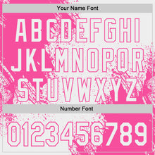 Load image into Gallery viewer, Custom White-Pink Abstract Brush Stroke Authentic Baseball Jersey