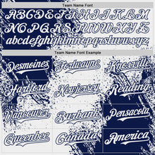 Laden Sie das Bild in den Galerie-Viewer, Custom White-Navy Abstract Brush Stroke Authentic Baseball Jersey