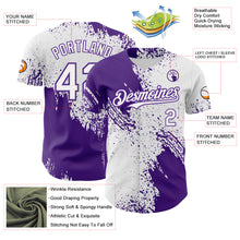 Load image into Gallery viewer, Custom White-Purple Abstract Brush Stroke Authentic Baseball Jersey