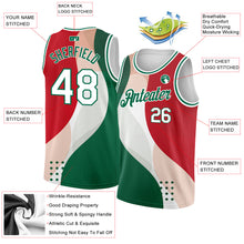 Загрузить изображение в средство просмотра галереи, Custom Red White-Kelly Green 3D Mexico Authentic Basketball Jersey
