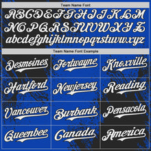 Charger l'image dans la galerie, Custom Thunder Blue White-Black Abstract Brush Stroke Authentic Baseball Jersey