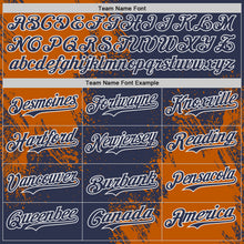 Load image into Gallery viewer, Custom Navy Texas Orange-White Abstract Brush Stroke Authentic Baseball Jersey