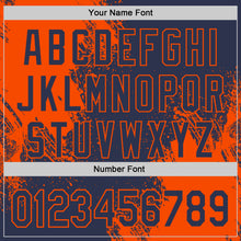 Load image into Gallery viewer, Custom Navy-Orange Abstract Brush Stroke Authentic Baseball Jersey