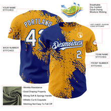 Charger l'image dans la galerie, Custom Gold White-Royal Abstract Brush Stroke Authentic Baseball Jersey