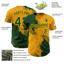 Laden Sie das Bild in den Galerie-Viewer, Custom Gold-Green Abstract Brush Stroke Authentic Baseball Jersey