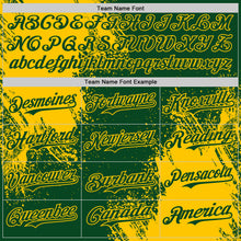 Laden Sie das Bild in den Galerie-Viewer, Custom Green-Yellow Abstract Brush Stroke Authentic Baseball Jersey