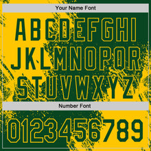 Laden Sie das Bild in den Galerie-Viewer, Custom Green-Yellow Abstract Brush Stroke Authentic Baseball Jersey