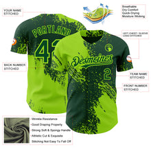 Charger l'image dans la galerie, Custom Green-Neon Green Abstract Brush Stroke Authentic Baseball Jersey