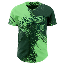 Charger l'image dans la galerie, Custom Green-Pea Green Abstract Brush Stroke Authentic Baseball Jersey