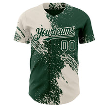 Charger l'image dans la galerie, Custom Green-Cream Abstract Brush Stroke Authentic Baseball Jersey