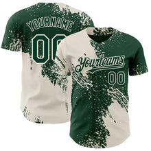 Charger l'image dans la galerie, Custom Green-Cream Abstract Brush Stroke Authentic Baseball Jersey