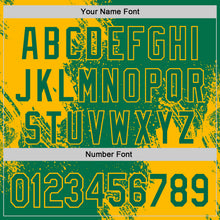 Charger l'image dans la galerie, Custom Kelly Green-Gold Abstract Brush Stroke Authentic Baseball Jersey