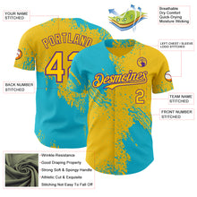 Charger l'image dans la galerie, Custom Yellow Lakes Blue-Purple Abstract Brush Stroke Authentic Baseball Jersey