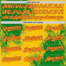 Charger l'image dans la galerie, Custom Yellow Grass Green-Red Abstract Brush Stroke Authentic Baseball Jersey