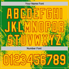 Charger l'image dans la galerie, Custom Yellow Grass Green-Red Abstract Brush Stroke Authentic Baseball Jersey