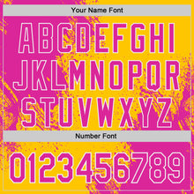 Charger l'image dans la galerie, Custom Yellow Deep Pink-White Abstract Brush Stroke Authentic Baseball Jersey