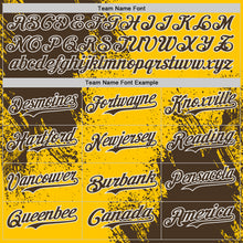 Load image into Gallery viewer, Custom Yellow Brown-White Abstract Brush Stroke Authentic Baseball Jersey