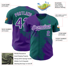 Laden Sie das Bild in den Galerie-Viewer, Custom Teal Purple-White Abstract Brush Stroke Authentic Baseball Jersey