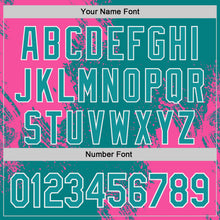 Load image into Gallery viewer, Custom Teal Pink-White Abstract Brush Stroke Authentic Baseball Jersey