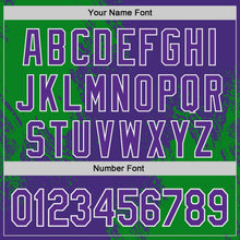 Load image into Gallery viewer, Custom Purple Grass Green-White Abstract Brush Stroke Authentic Baseball Jersey