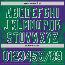 Charger l'image dans la galerie, Custom Purple Kelly Green-White Abstract Brush Stroke Authentic Baseball Jersey