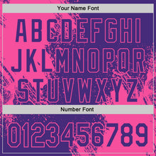 Load image into Gallery viewer, Custom Purple-Pink Abstract Brush Stroke Authentic Baseball Jersey