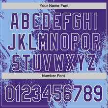 Load image into Gallery viewer, Custom Purple Light Blue-White Abstract Brush Stroke Authentic Baseball Jersey