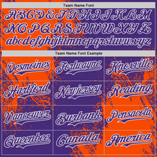 Load image into Gallery viewer, Custom Purple Orange-White Abstract Brush Stroke Authentic Baseball Jersey