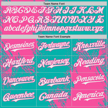 Load image into Gallery viewer, Custom Aqua White-Pink Abstract Brush Stroke Authentic Baseball Jersey