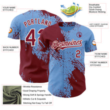Laden Sie das Bild in den Galerie-Viewer, Custom Light Blue Crimson-Cream Abstract Brush Stroke Authentic Baseball Jersey