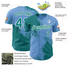 Charger l'image dans la galerie, Custom Light Blue Teal-Cream Abstract Brush Stroke Authentic Baseball Jersey